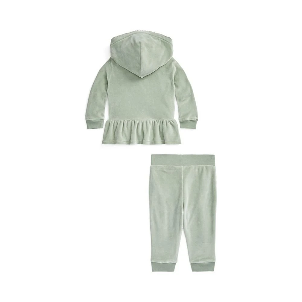 商品Ralph Lauren|Baby Girls Velour Hoodie and Jogger Pants Set,价格¥489,第2张图片详细描述