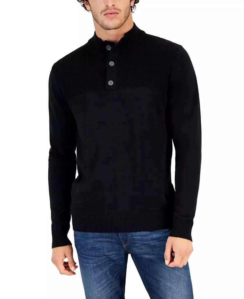 商品Club Room|Men's Button Mock Neck Sweater, Created for Macy's,价格¥152,第1张图片