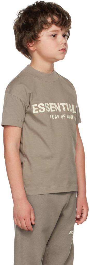 商品Essentials|Kids Taupe Logo T-Shirt,价格¥216,第5张图片详细描述