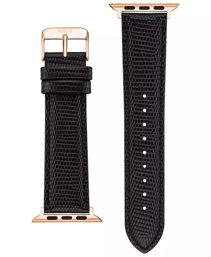 商品WITHit|Black Genuine Lizard Grain Leather Band designed for Apple Watch® 42mm (Series 10) & 38/40/41mm,价格¥228,第3张图片详细描述