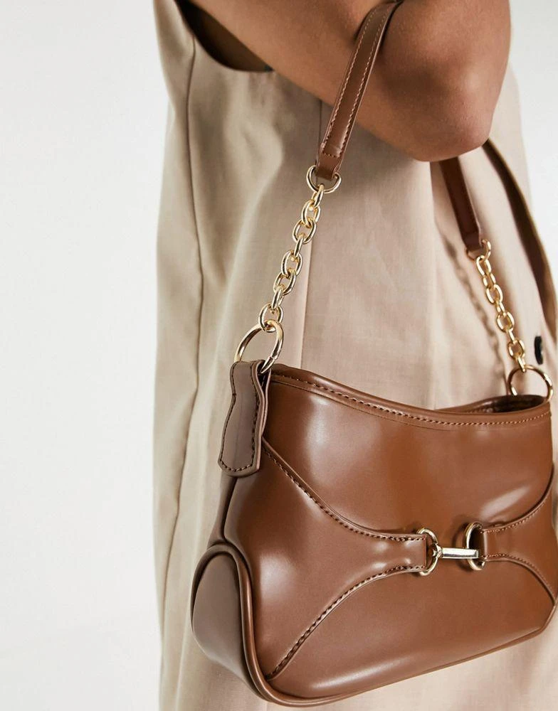 商品ASOS|ASOS DESIGN 70s shoulder bag with hardware detail in tan ,价格¥91,第2张图片详细描述