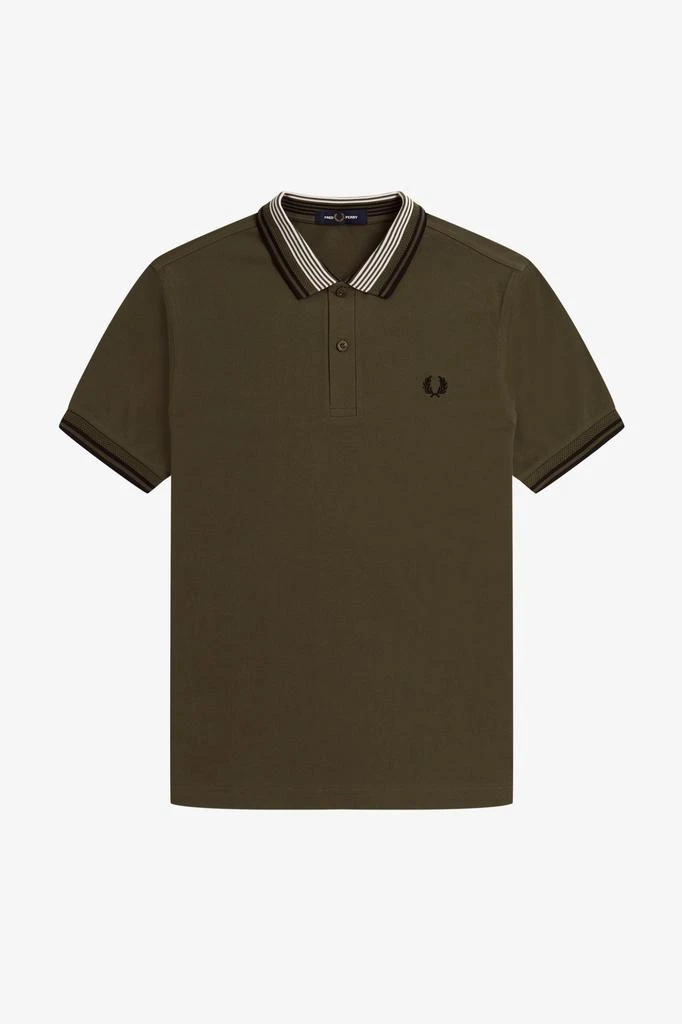 商品Fred Perry|Fred Perry M4590 Striped Collar Polo Shirt - Uniform Green,价格¥707,第1张图片