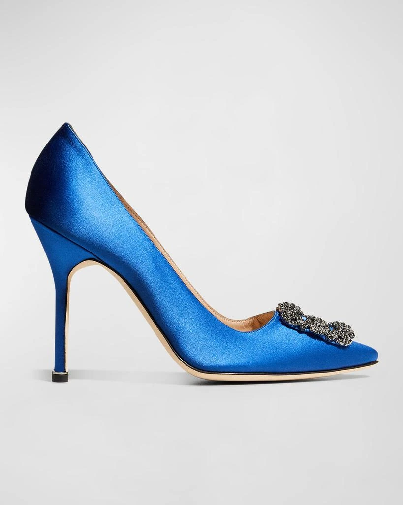 商品Manolo Blahnik|Hangisi 105mm Satin High-Heel Pumps,价格¥9219,第1张图片