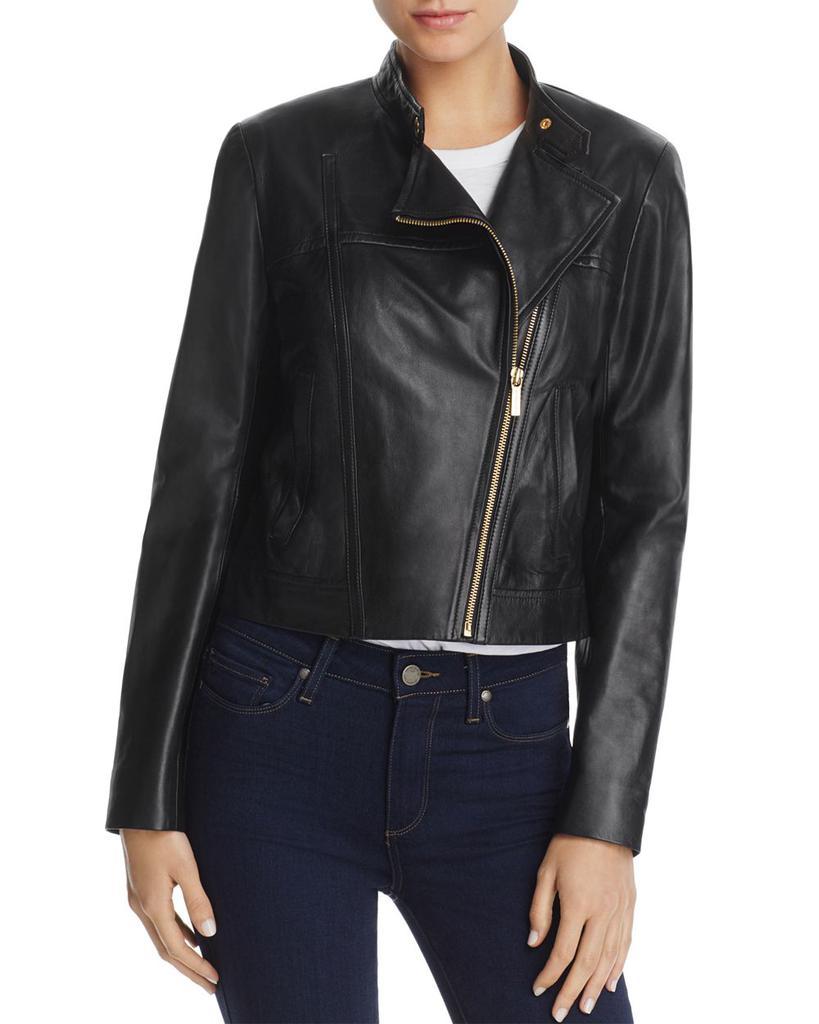 商品Michael Kors|Leather Moto Jacket,价格¥1863,第1张图片