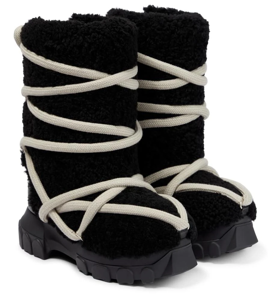 商品Rick Owens|DRKSHDW绑带式羊毛皮靴子,价格¥14434,第1张图片