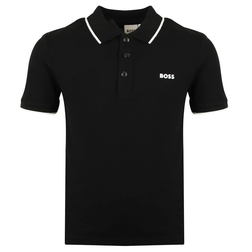 商品Hugo Boss|Contrast Trim Black Short Sleeve Polo Shirt,价格¥354,第1张图片