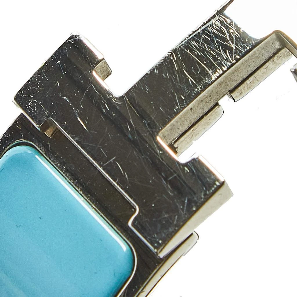 Hermès Clic Clac H Blue Enamel Palladium Plated Wide Bracelet 商品
