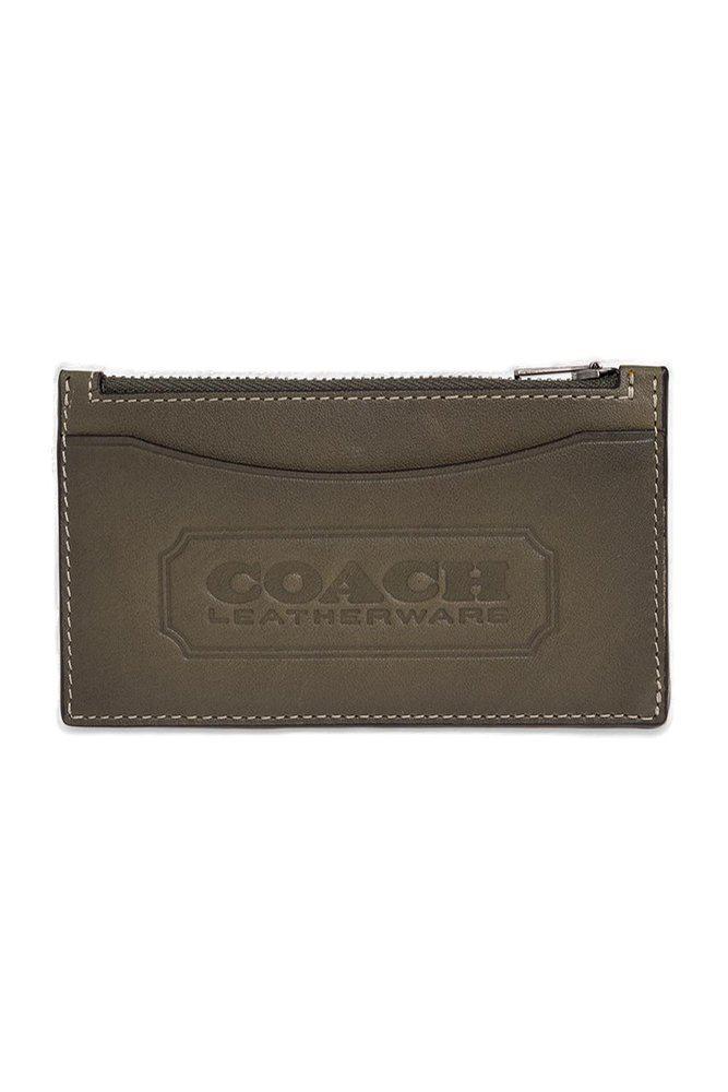 商品Coach|Coach Logo Embossed Zipped Card Case,价格¥758,第1张图片