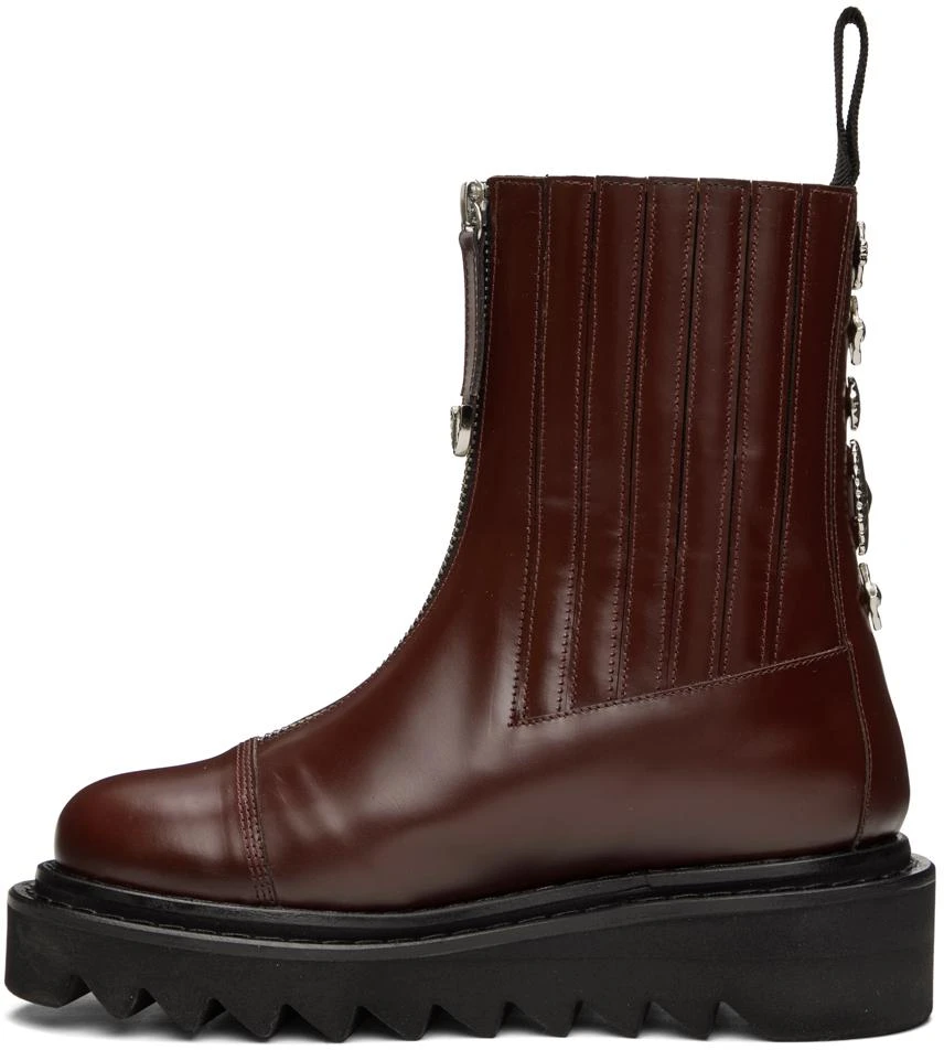 商品Toga Pulla|Burgundy Side Gore Zip Boots,价格¥2000,第3张图片详细描述