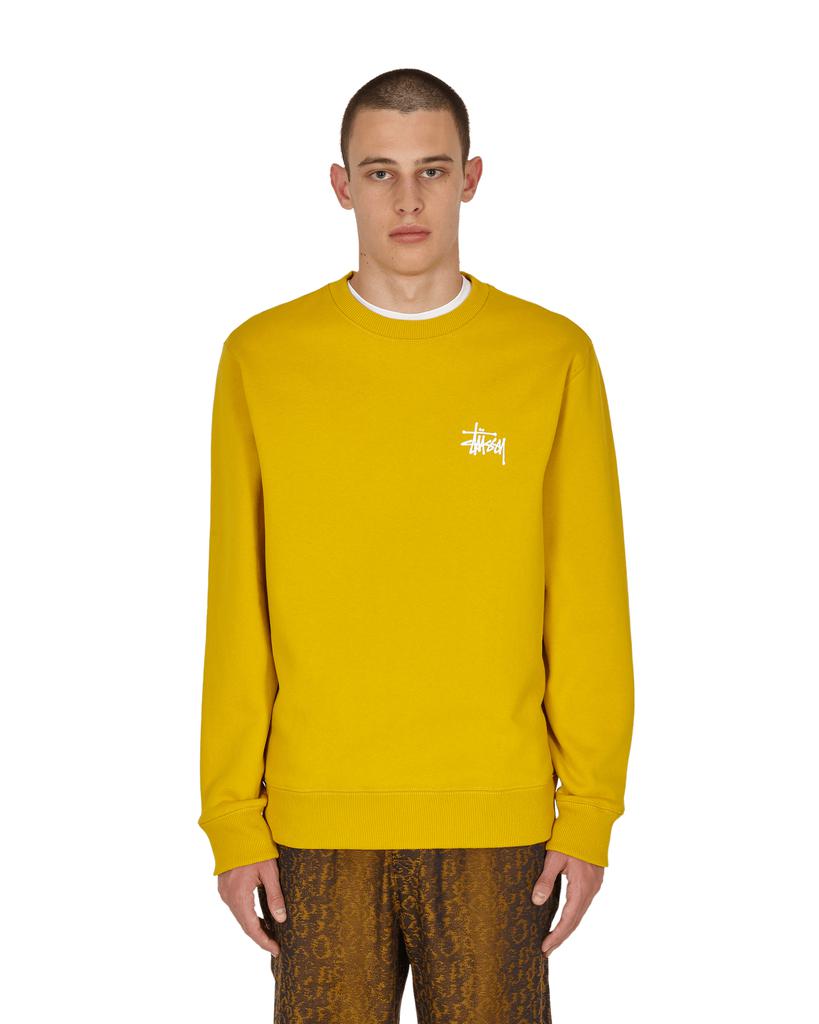 Basic Stussy Crewneck Sweatshirt Yellow商品第1张图片规格展示