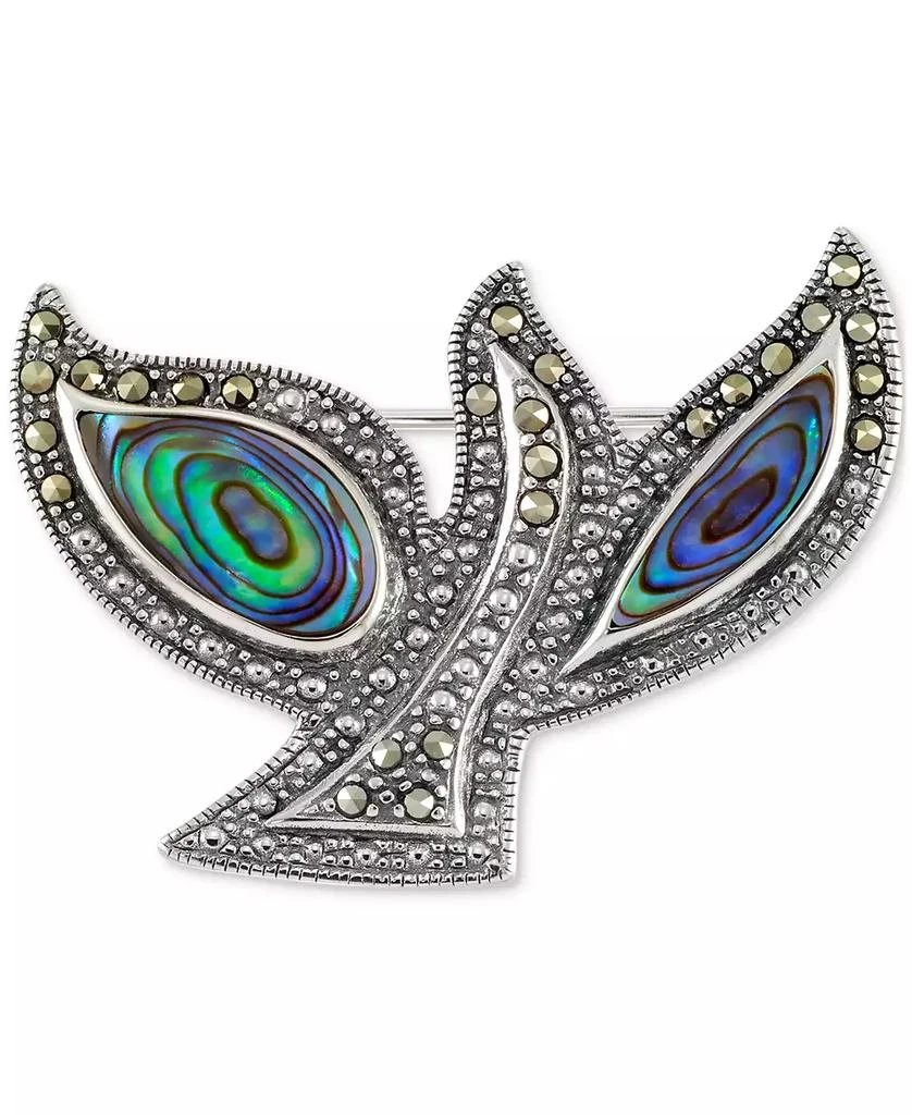 商品Macy's|Abalone & Marcasite (1/3 ct. t.w.) Dove Pin in Sterling Silver,价格¥515,第1张图片