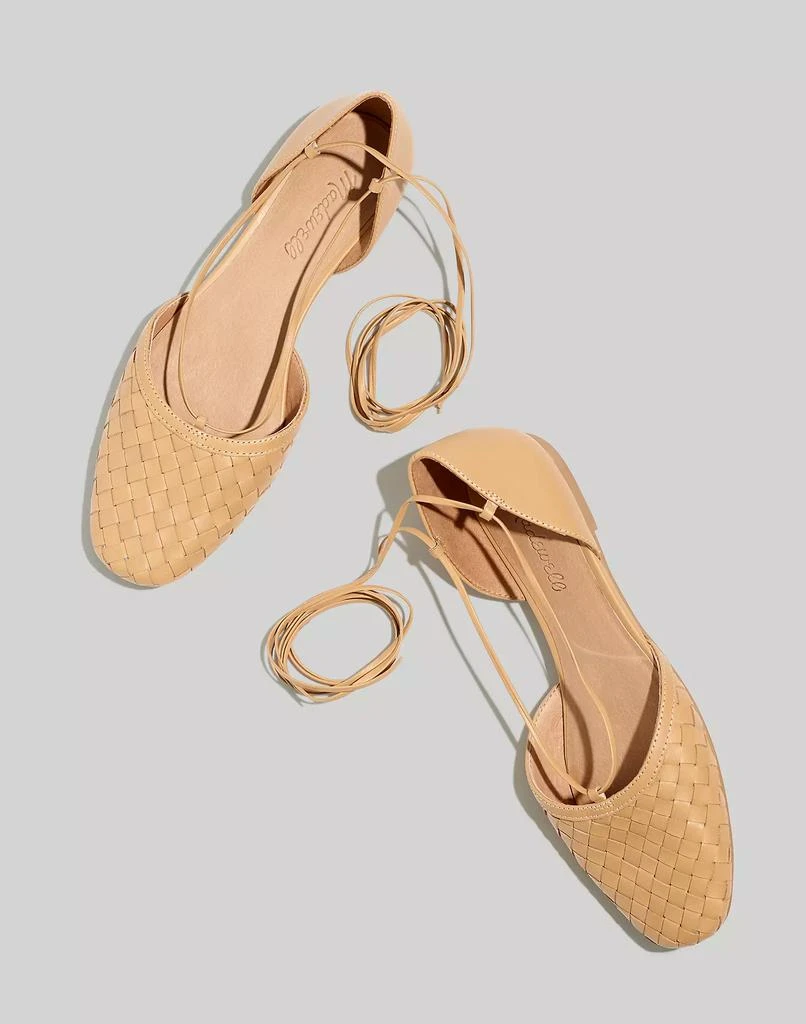 商品Madewell|The Celina Lace-Up Flat in Woven Leather,价格¥222,第1张图片