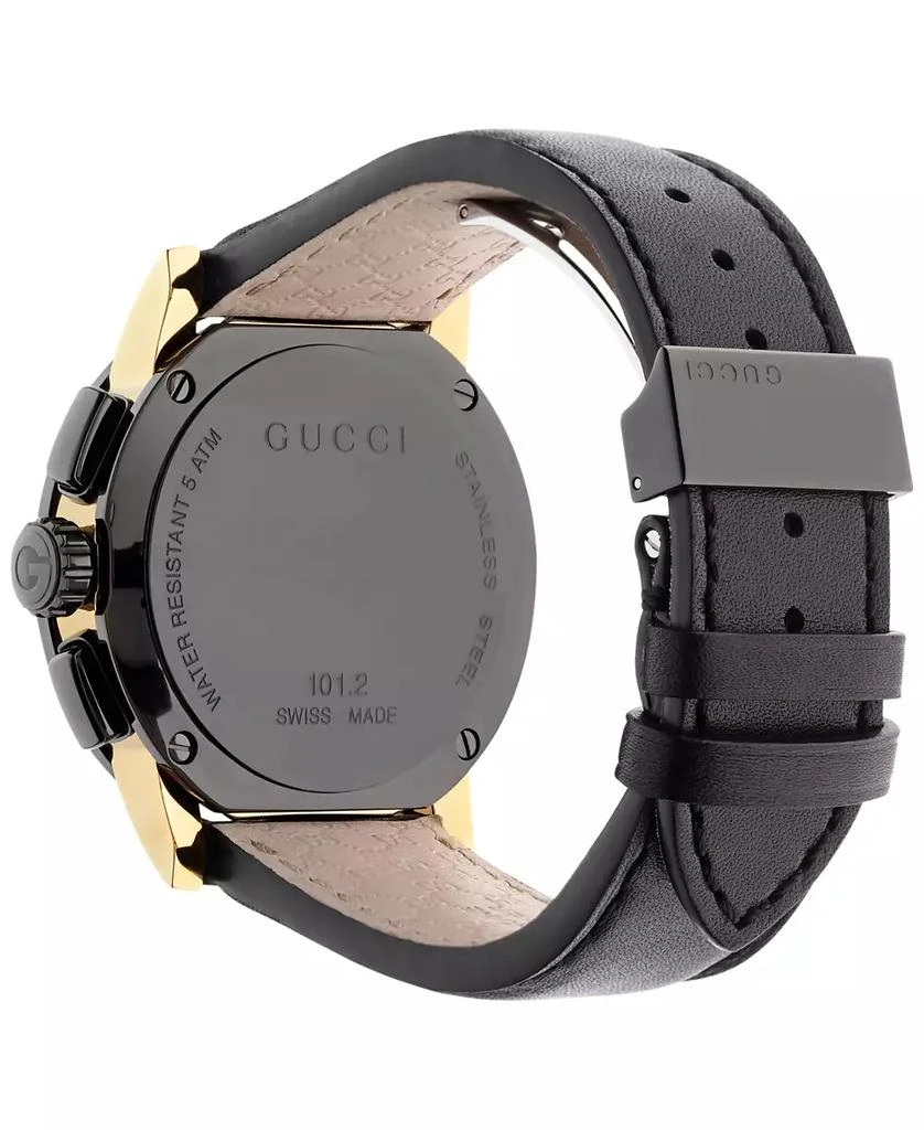 商品Gucci|Unisex Swiss G-Chrono XL Black Leather Strap Watch 44mm YA101203,价格¥17192,第3张图片详细描述