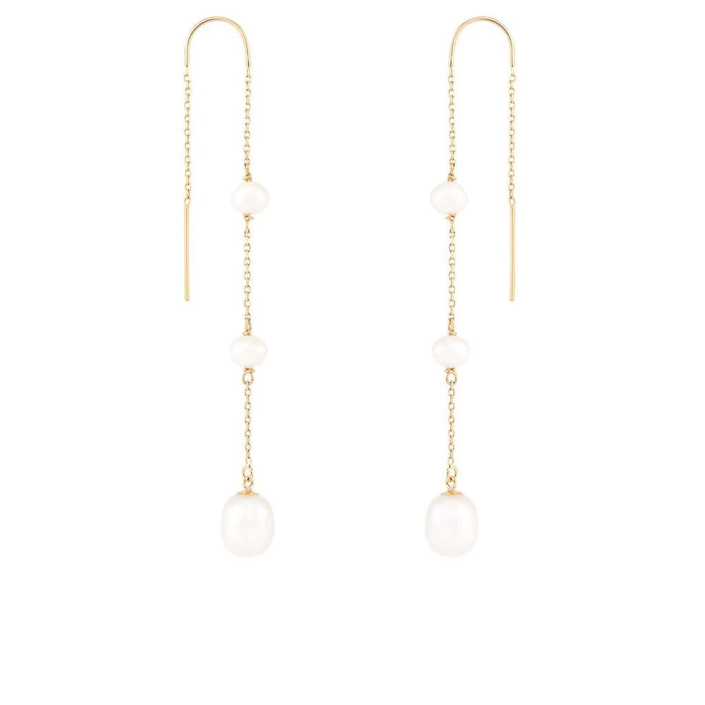 商品Splendid Pearls|14k Yellow Gold 5-6mm, 7-8mm Pearl Earrings,价格¥1425,第2张图片详细描述