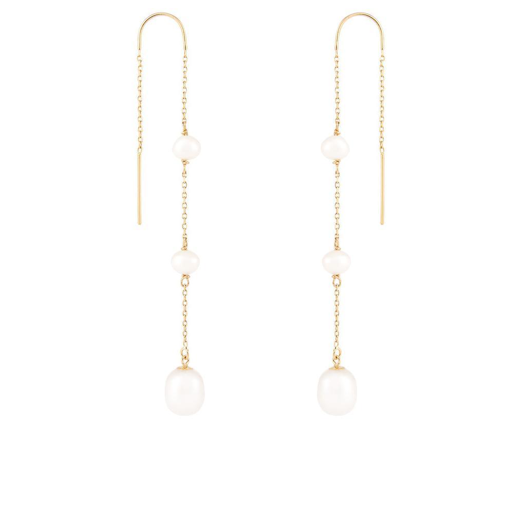 商品Splendid Pearls|14k Yellow Gold 5-6mm, 7-8mm Pearl Earrings,价格¥1354,第4张图片详细描述
