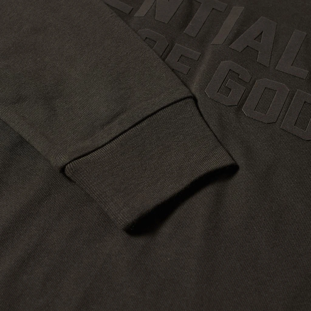 商品Essentials|Fear of God ESSENTIALS Long Sleeve Kids Logo T-Shirt - Off Black,价格¥184,第3张图片详细描述