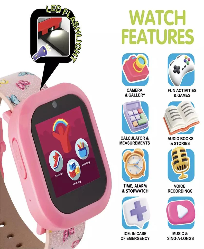 商品Playzoom|V3 Girls Pink Silicone Smartwatch 42mm Gift Set,价格¥225,第3张图片详细描述