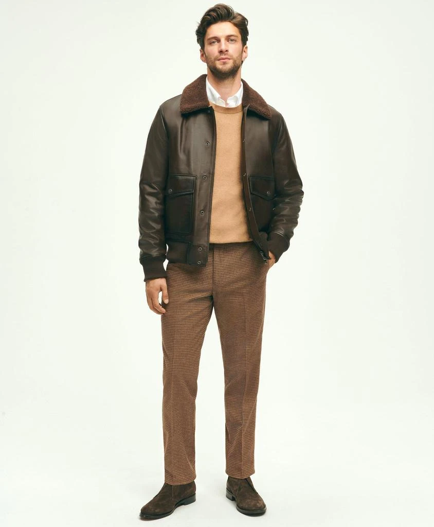 商品Brooks Brothers|Leather Shearling Flight Jacket,价格¥2936,第4张图片详细描述