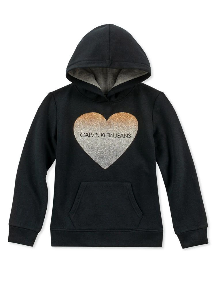 商品Calvin Klein|Girl's Sparkle Logo Hoodie,价格¥79,第1张图片