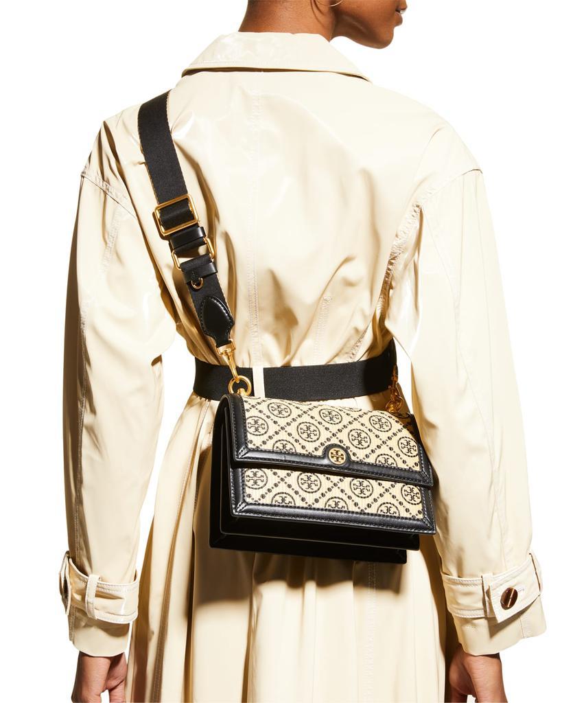 商品Tory Burch|Small T Monogram Raffia Shoulder Bag,价格¥4305,第6张图片详细描述