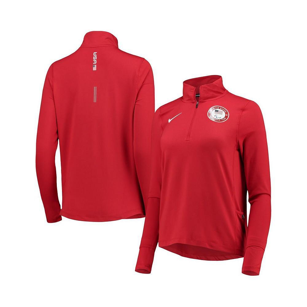 商品NIKE|Women's Red U.S. Paralympics Performance Quarter-Zip Jacket,价格¥479,第1张图片