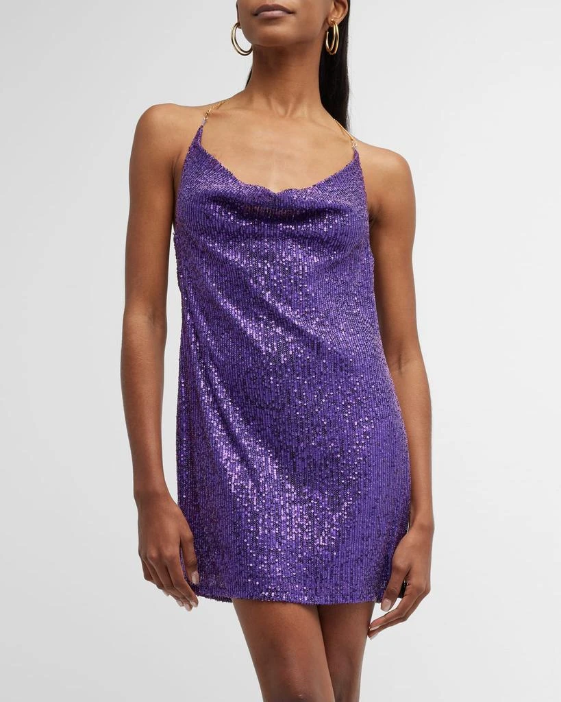 Sequin Chain-Strap Mini Slip Dress 商品