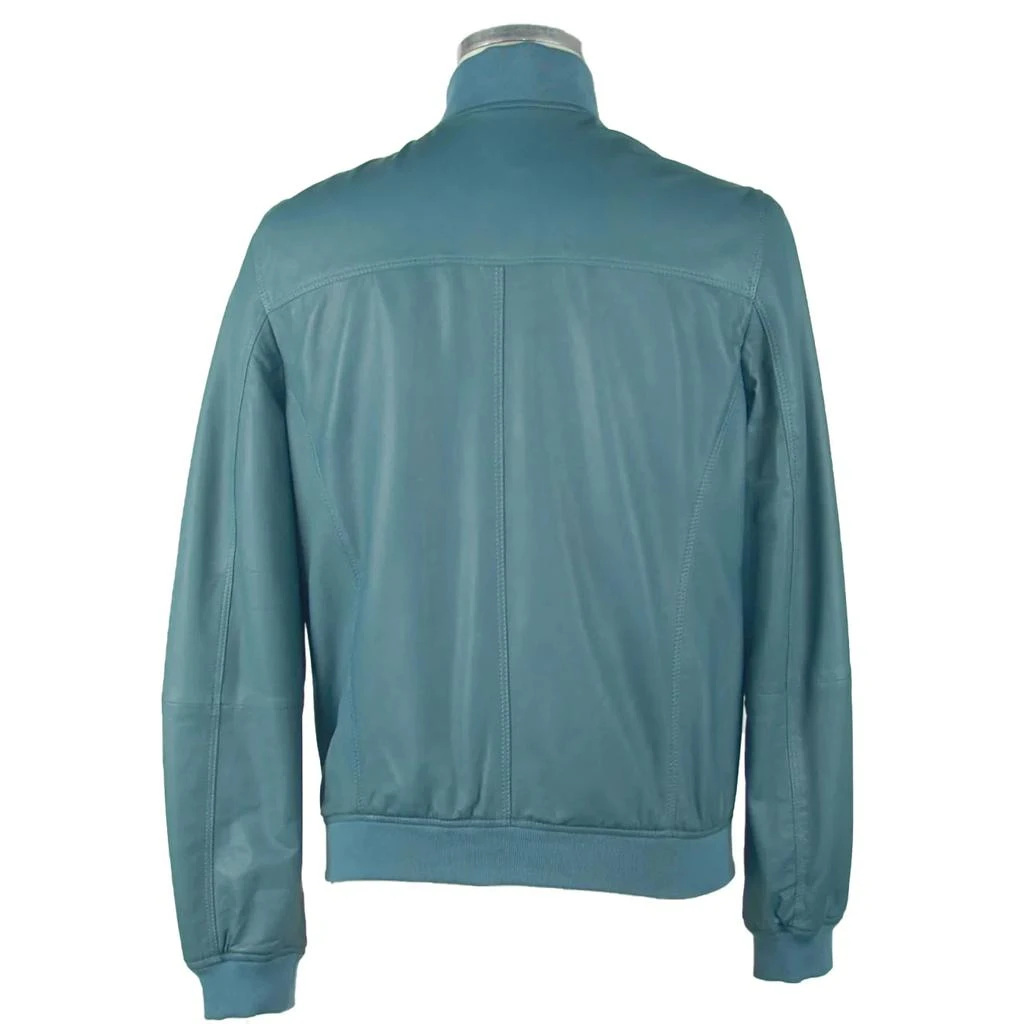 商品Emilio Romanelli|Emilio Roelli Blue Leather Jacket,价格¥1662,第2张图片详细描述