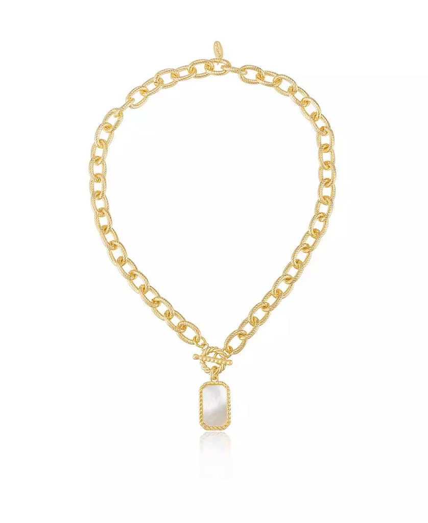 商品Ettika Jewelry|Gold Plated Chain Link and Mother of Pearl Pendant Necklace,价格¥374,第1张图片