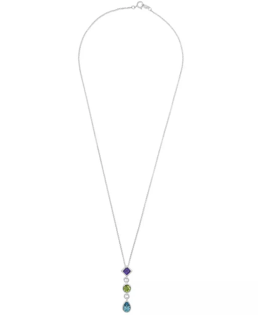 商品Macy's|Multi-Gemstone (1 ct. t.w.) 18" Lariat Necklace in Sterling Silver,价格¥328,第3张图片详细描述