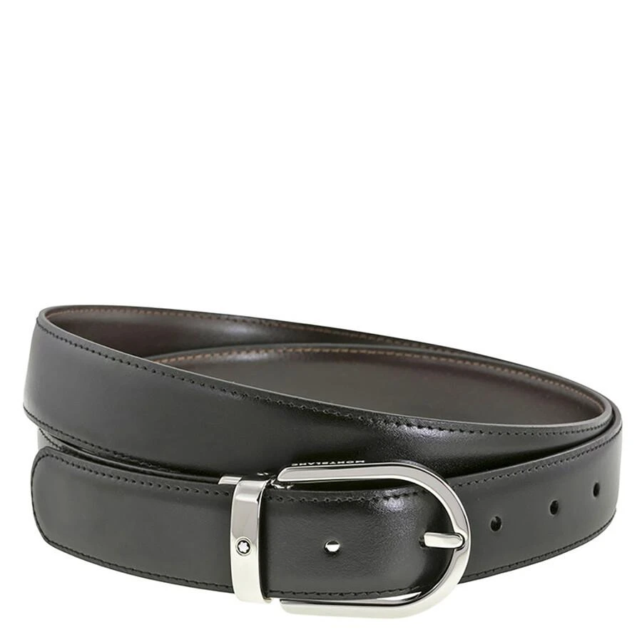 商品MontBlanc|Reversible Black/Brown Leather Belt 128135,价格¥1396,第1张图片