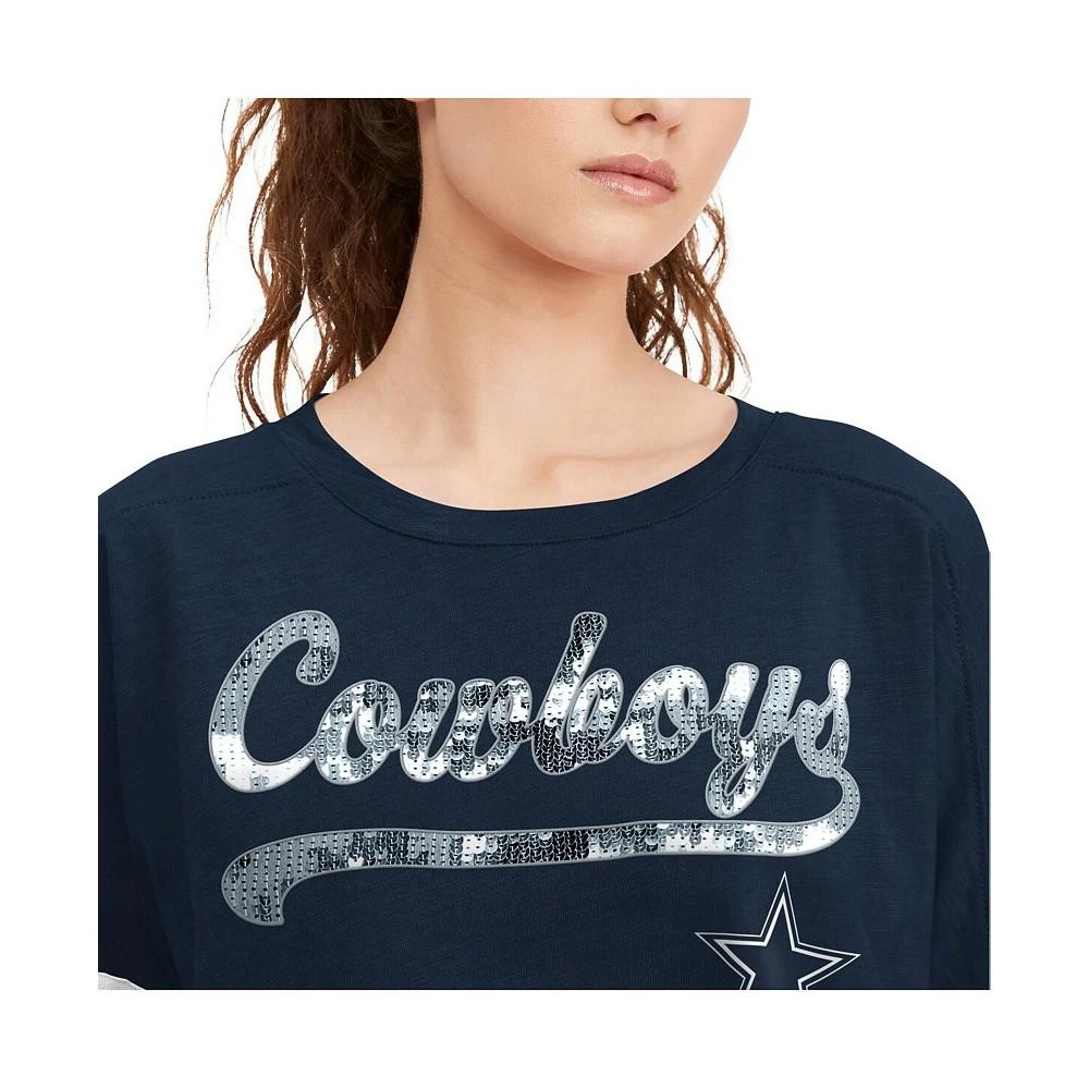 商品Tommy Hilfiger|Women's Navy Dallas Cowboys Justine Long Sleeve Tunic T-shirt,价格¥413,第2张图片详细描述