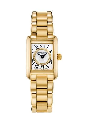 商品Frederique Constant|Constant Womens Swiss Classic Carree Diamond Gold Tone Stainless Steel Bracelet Watch,价格¥10450,第1张图片