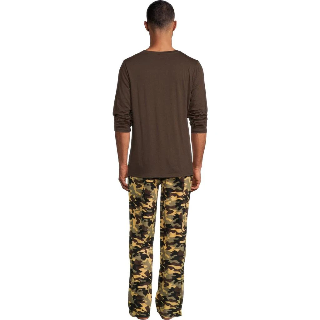 商品Cherokee|Cherokee Men's 2 Piece Henley Top and Printed Pants Sleepwear Set,价格¥46,第2张图片详细描述