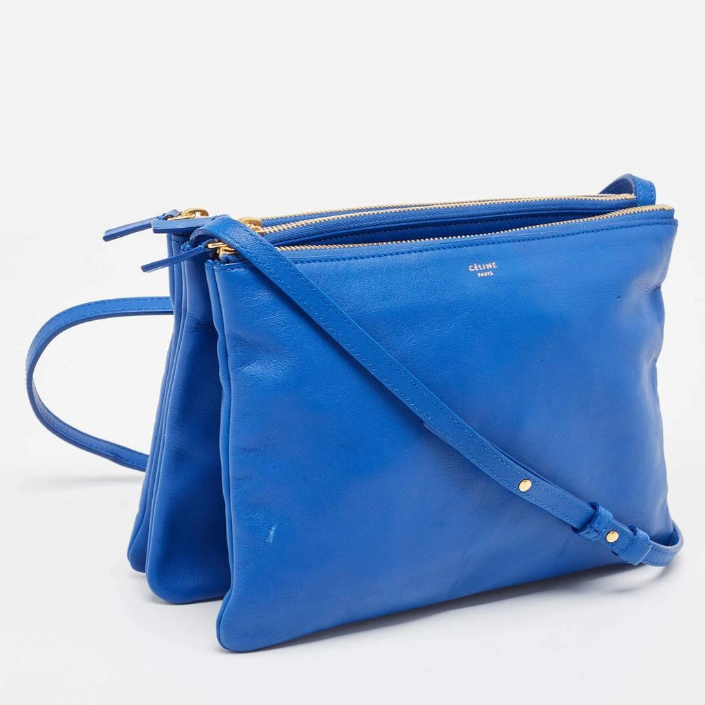 商品[二手商品] Celine|Celine Blue Leather Large Trio Zip Crossbody Bag,价格¥2242,第3张图片详细描述