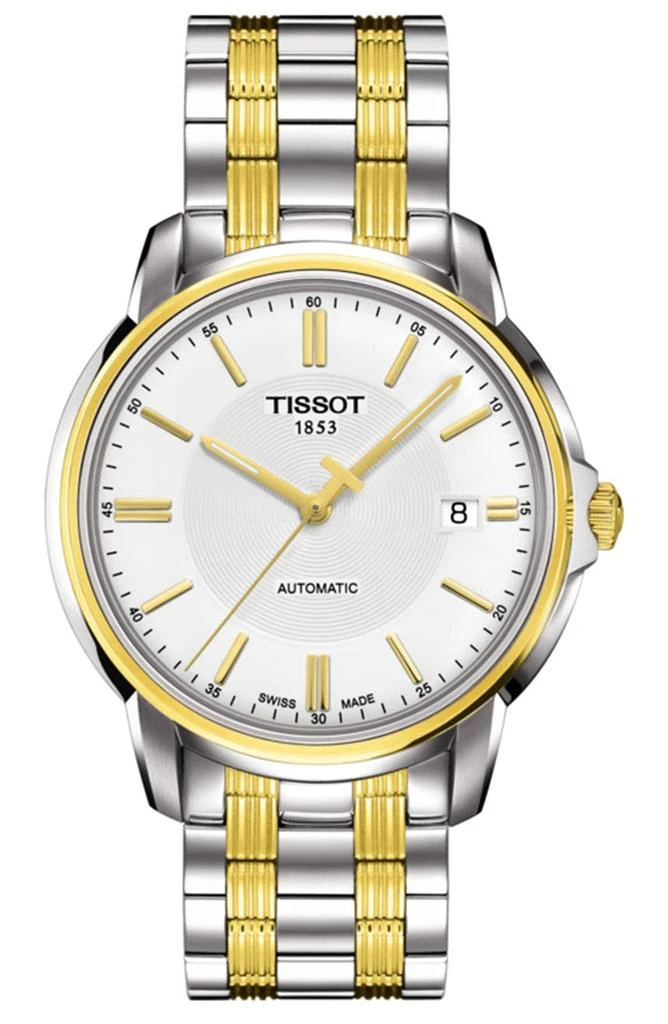 商品Tissot|Men's Automatics III Date Two-Tone Bracelet Watch, 39mm,价格¥2877,第1张图片