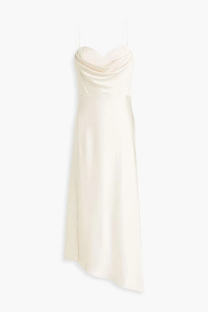 商品Alice + Olivia|Kiyoko asymmetric draped satin-crepe midi dress,价格¥1111,第1张图片