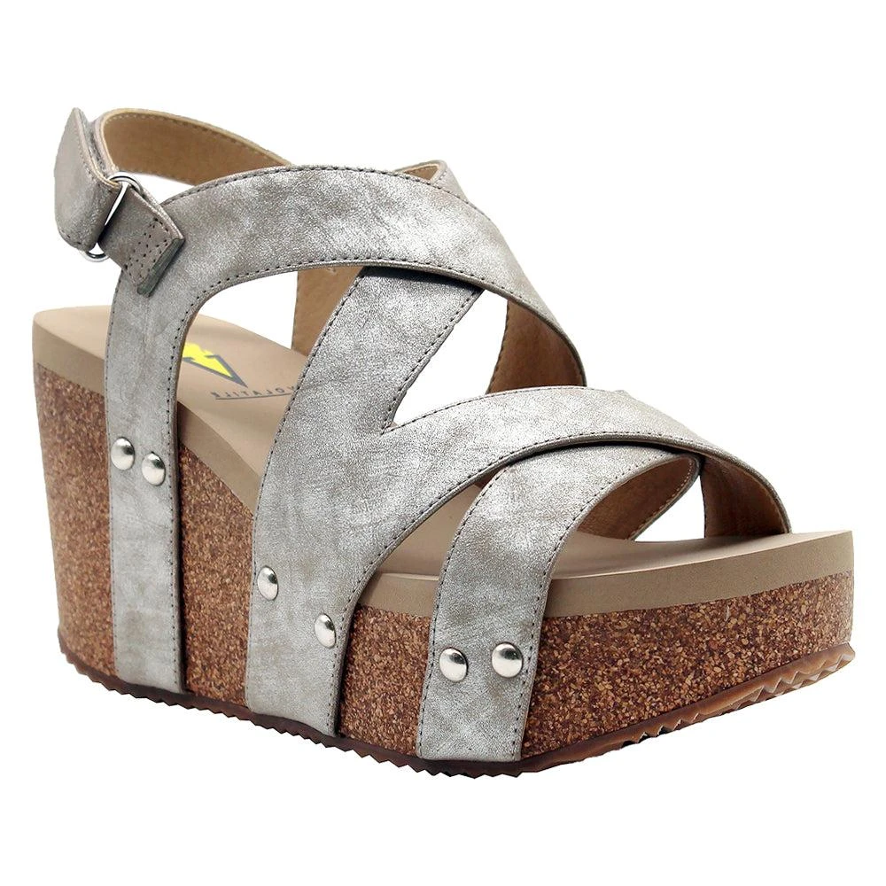 商品VOLATILE|Tory Slingback Studded Wedge Sandals,价格¥489,第2张图片详细描述