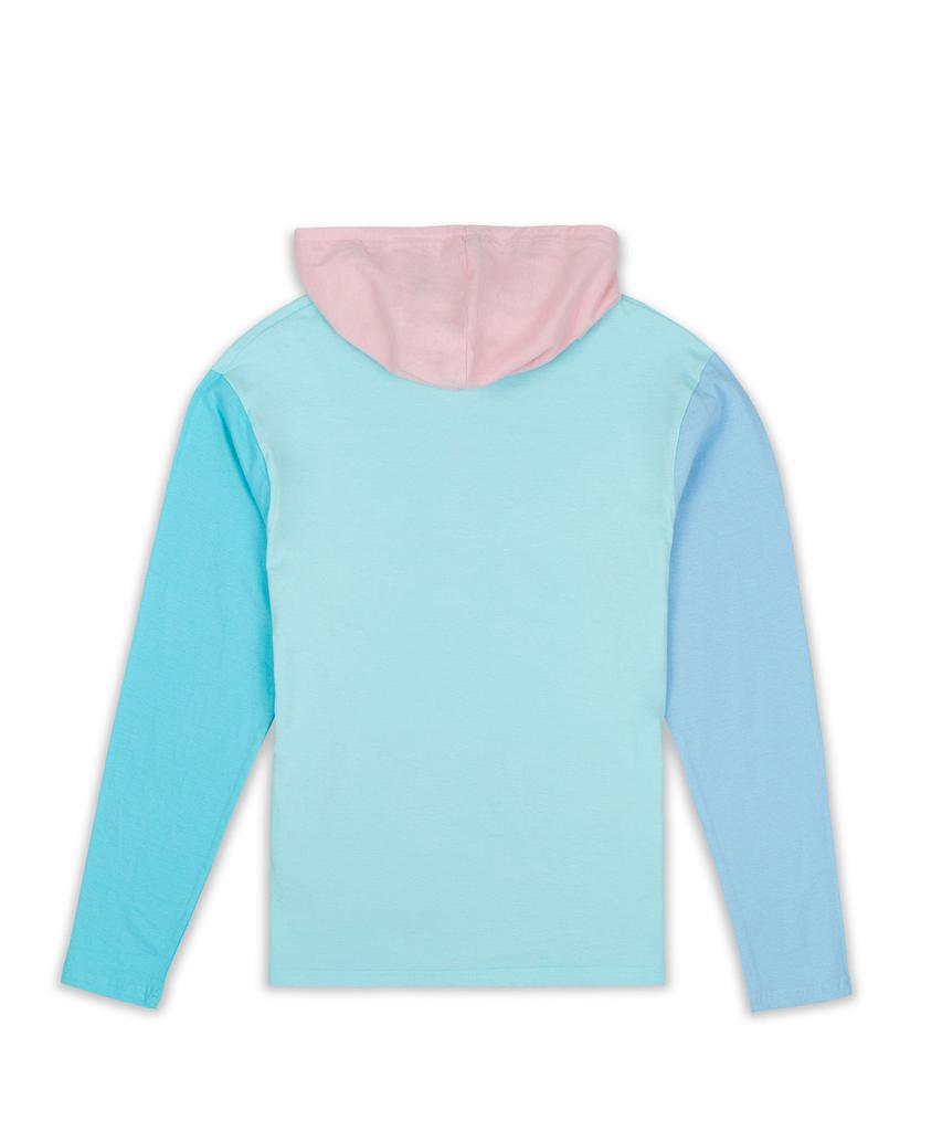 Color Block Long Sleeve Light Pastel Hoodie商品第3张图片规格展示