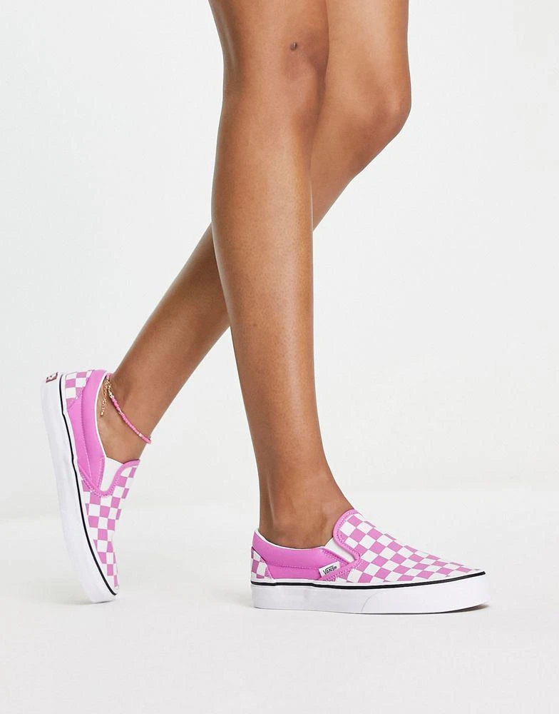 商品Vans|Vans Classic Slip-On checkerboard trainers in pink,价格¥420,第4张图片详细描述