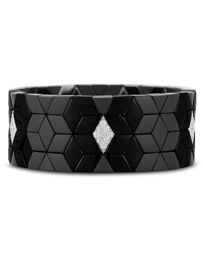 商品Roberto Demeglio|18K White Gold Black Ceramic & Diamond Statement Bracelet,价格¥20256,第1张图片