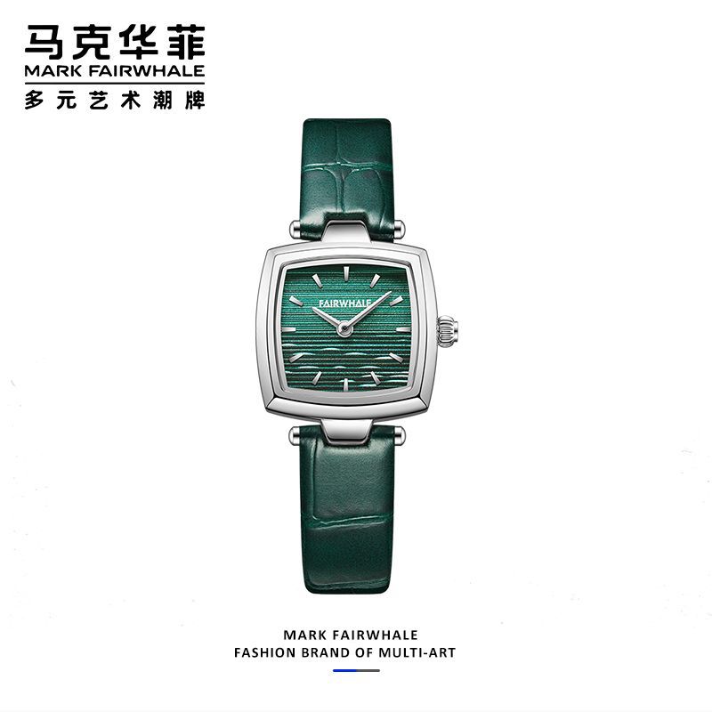 马克华菲品牌手表女士潮流时尚石英手表小绿表商品第1张图片规格展示