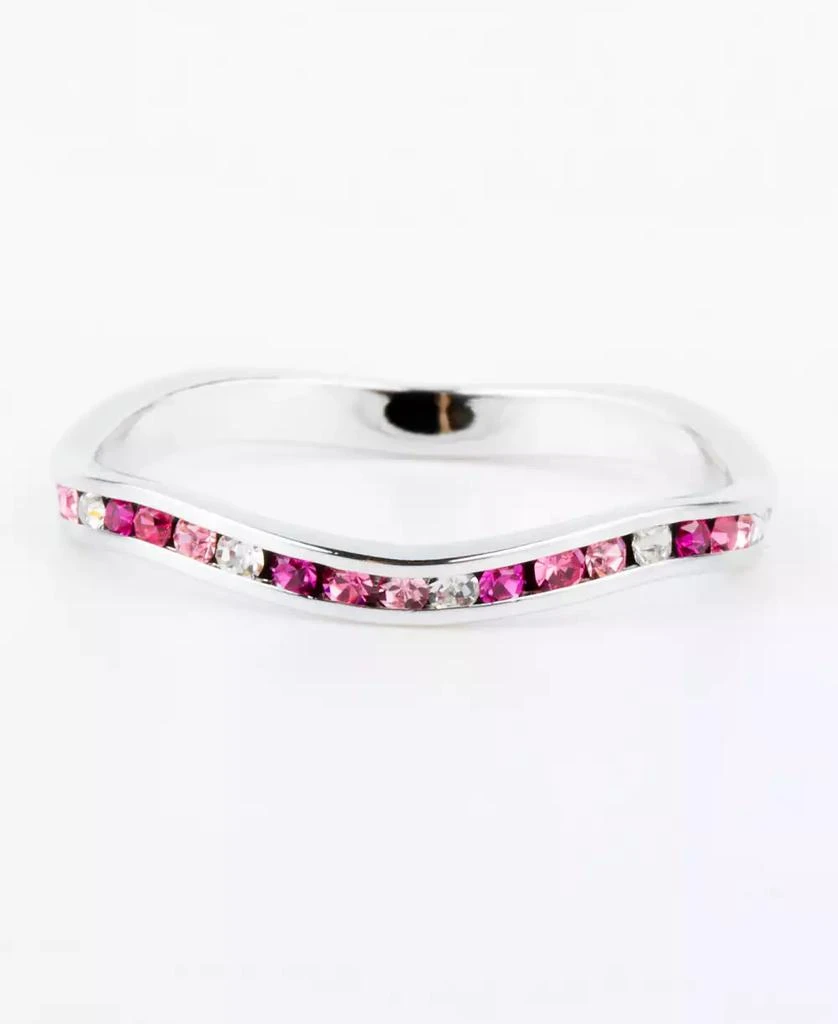 商品Macy's|Pink Multi Crystal Stackable ring in Sterling Silver,价格¥540,第1张图片