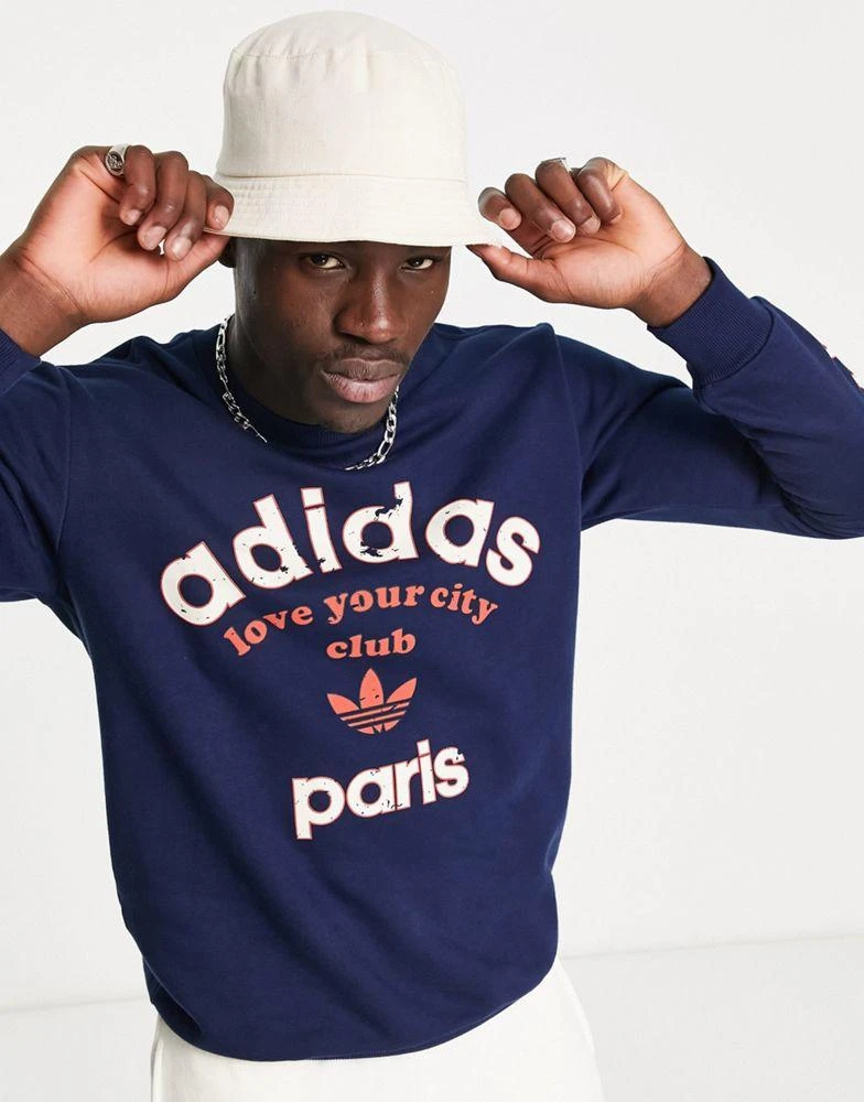 商品Adidas|adidas Originals Paris logo sweatshirt in navy,价格¥471,第1张图片