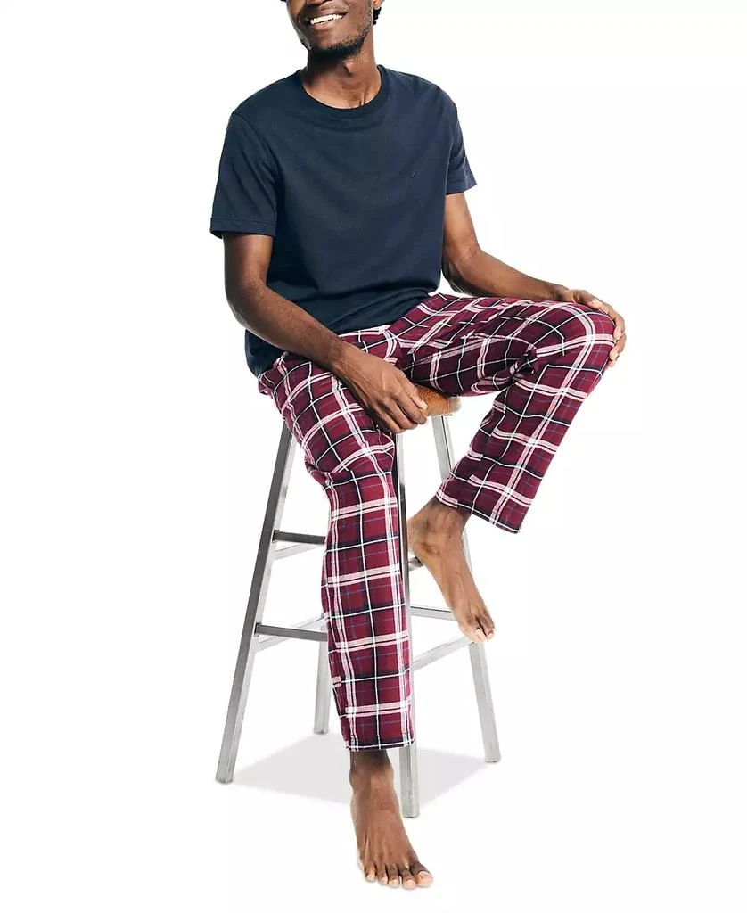 商品Nautica|Nauitica Men's 2-Pc. Classic-Fit Solid T-Shirt & Plaid Flannel Pajama Pants Set,价格¥164,第4张图片详细描述