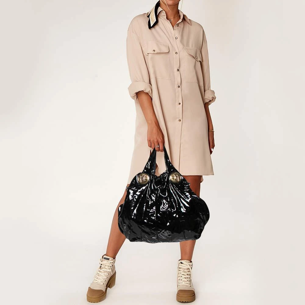 商品[二手商品] Gucci|Gucci Black Patent Leather Large Hysteria Tote,价格¥5120,第2张图片详细描述