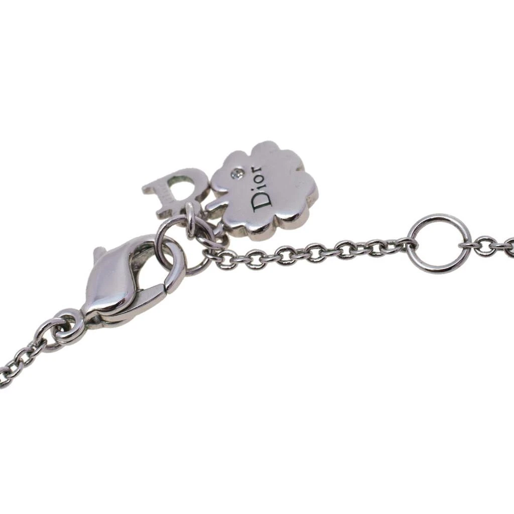 商品[二手商品] Dior|Dior Crystal Silver/Red Tone Textured Bow Pendant Necklace,价格¥1348,第4张图片详细描述