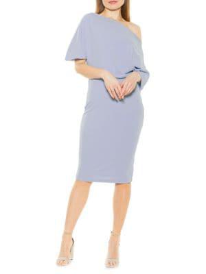 Olivia Draped One-Shoulder Sheath Dress商品第4张图片规格展示