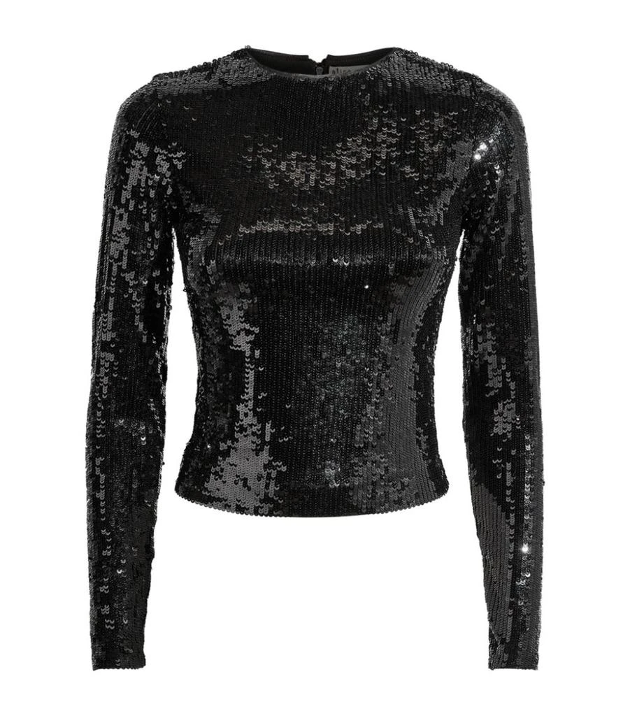 商品Alice + Olivia|Sequinned Delaina Top,价格¥3917,第1张图片