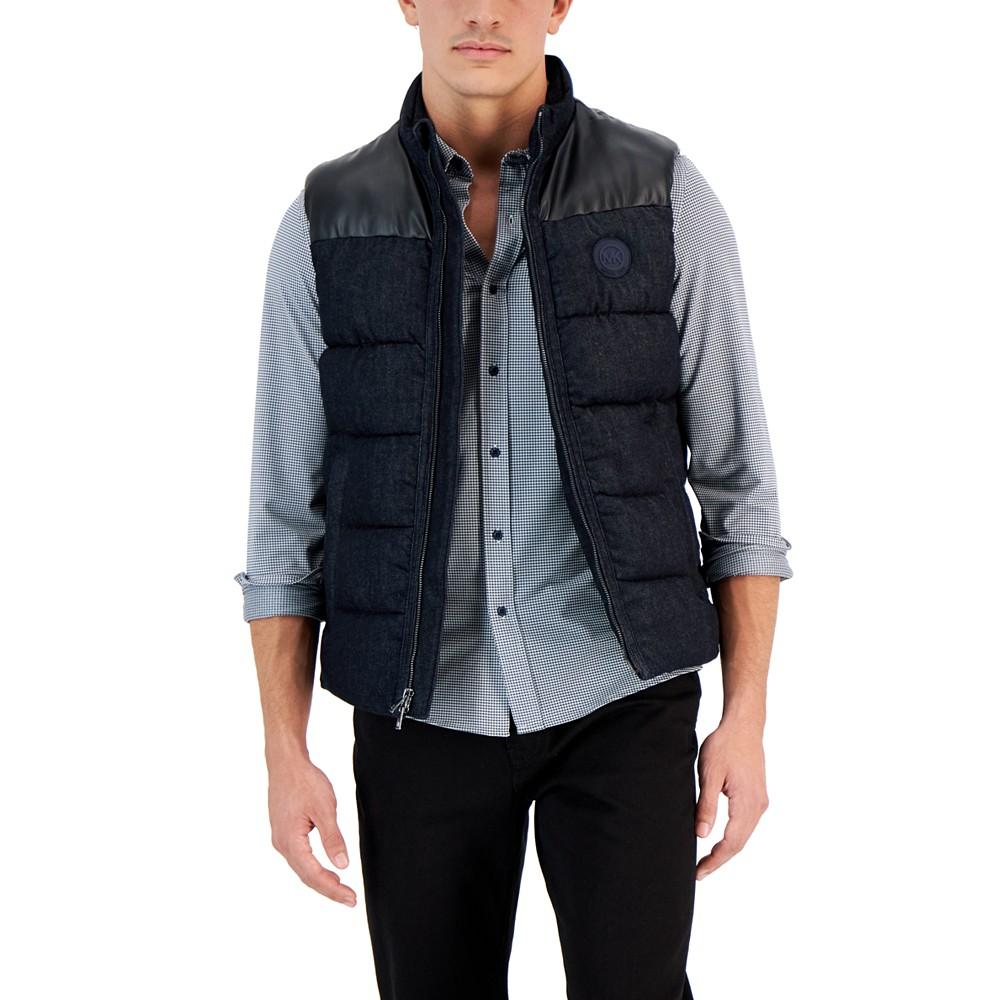 Men's Denim Puffer Vest商品第1张图片规格展示