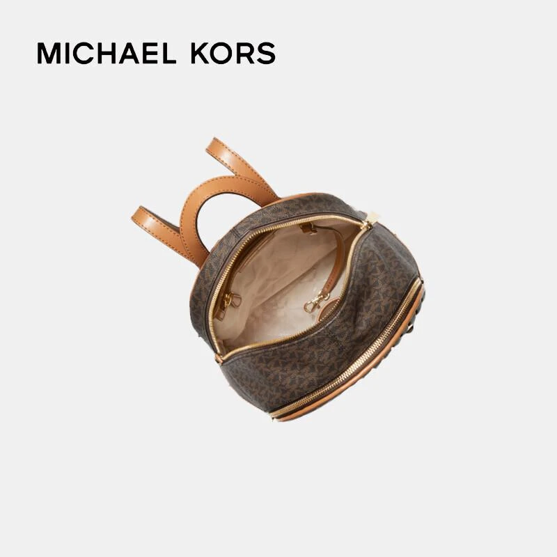 商品[国内直发] Michael Kors|MK 女包 迈克·科尔斯（MICHAEL KORS）棕色字母图案双肩包背包 30H1GEZB6U BRN ACORN,价格¥1743,第5张图片详细描述